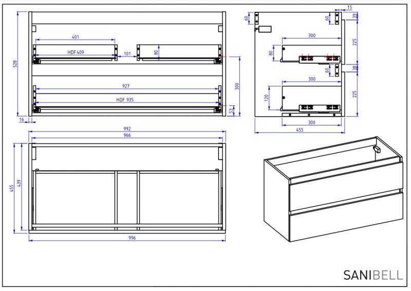 Sanibell Online 100 m&oslash;belpakke - Mat Sort - Flatpack