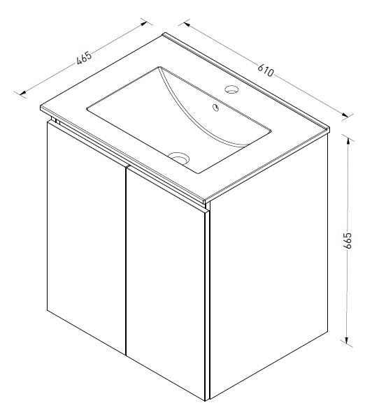 Sanibell Online 61 m&oslash;bels&aelig;t m/grebsfri l&aring;ger - Mat hvid