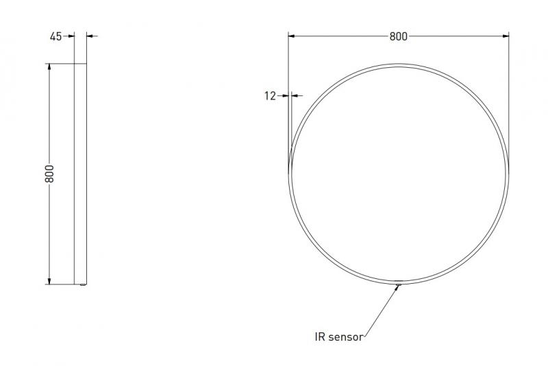 Sanibell Ink SP24 rundt spejl m/lys, varme og sensor &Oslash;80 - B&oslash;rstet kobber