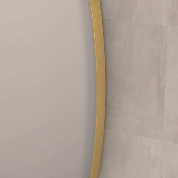 Sanibell Ink SP29 superellipse spejl m/ramme 80 x 80 cm - B&oslash;rstet mat guld