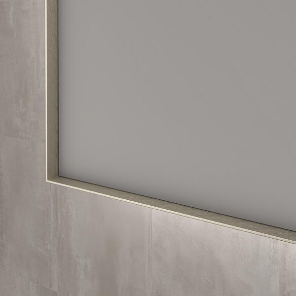 Sanibell Ink SP32 firkantet spejl m/backlight, varme og sensor 80 x 80 cm - B&oslash;rstet rustfrit st&aring;l