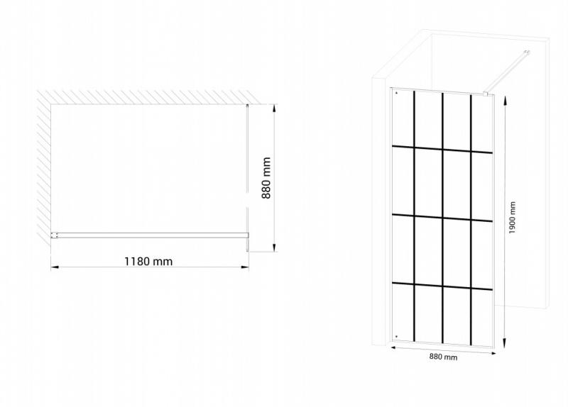 Nortiq New York fast brusev&aelig;g m/sprosser - 90 cm