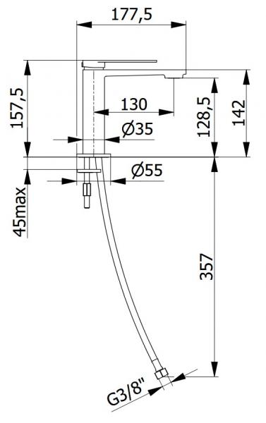 Cass&oslash;e Edge h&aring;ndvaskarmatur m/pop-up bundventil - Poleret messing