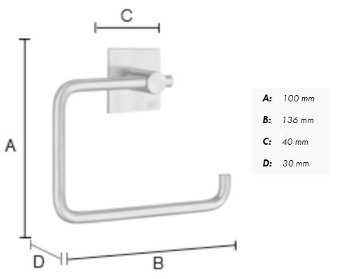 Beslagsboden selvkl&aelig;bende toiletpapirholder 1132 - Rustfrit st&aring;l