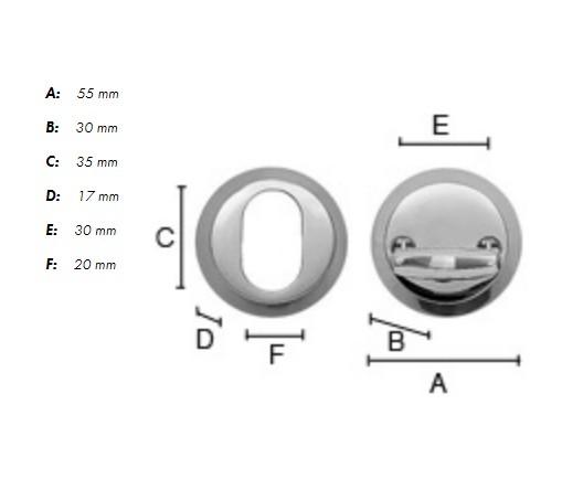 Beslagsboden vrider og cylinderring - B&oslash;rstet krom