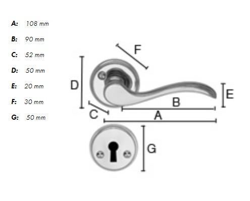 Beslagsboden vintage indend&oslash;rs d&oslash;rgreb inkl n&oslash;gleskilt - Mat sort - S&aelig;t &aacute; 4 stk