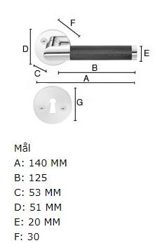 Beslagsboden indend&oslash;rs d&oslash;rgreb inkl n&oslash;gleskilt - Krom/sort l&aelig;der