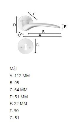 Beslagsboden indend&oslash;rs d&oslash;rgreb inkl n&oslash;gleskilt - B&oslash;rstet krom