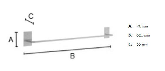 Beslagsboden enkel h&aring;ndkl&aelig;destang - Selvkl&aelig;bende - Mat sort