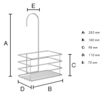 Beslagsboden enkel brusekurv til blandingsbatteri - H&oslash;j kurv - Mat sort