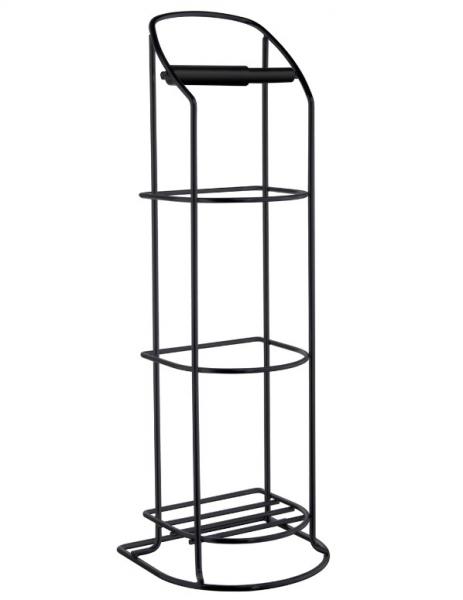 Beslagsboden fritst&aring;ende toiletpapirholder - Dobbelt - Sort