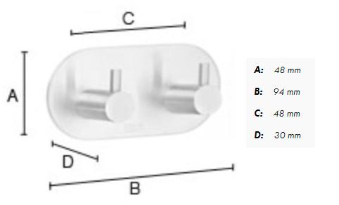 Beslagsboden selvkl&aelig;bende dobbeltkrog m/tap - Rund - Krom