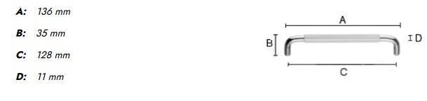 Beslagsboden BB6501 m&oslash;belgreb m/crystal cut - Krom