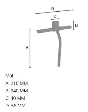 Smedbo bruseskraber m/selvkl&aelig;bende holder - Mat sort