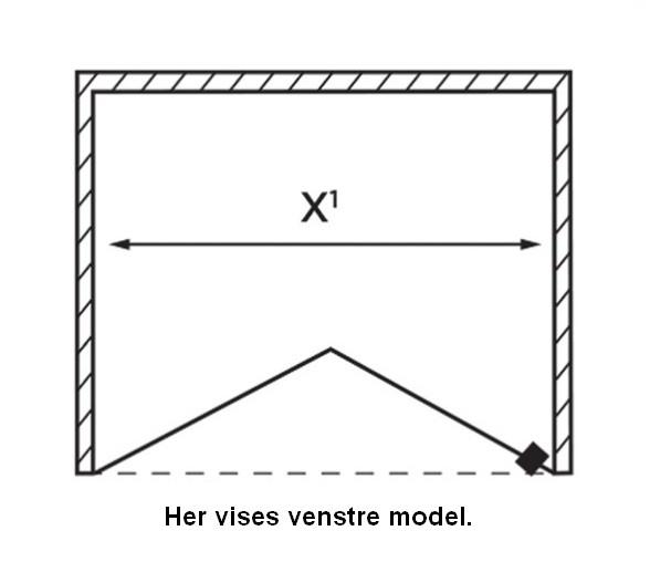 Str&oslash;mberg Noma 180 nichefolded&oslash;r 800mm - H&oslash;jre - Mat sort