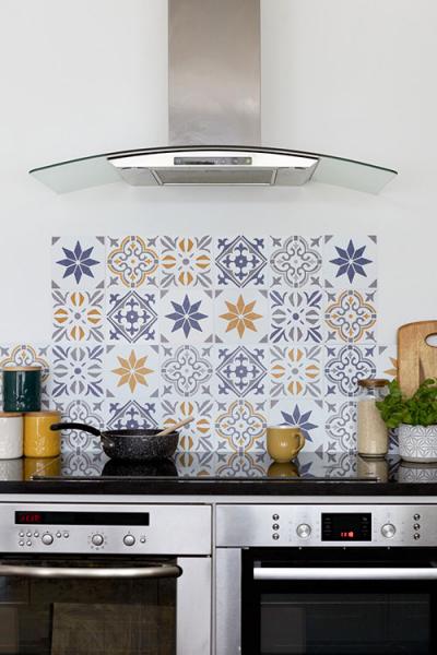 D-C-fix selvkl&aelig;bende fliser til v&aelig;g - Cubia blue