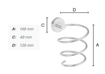 Smedbo Home holder til h&aring;rt&oslash;rrer - Spiral - Krom