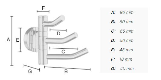 Smedbo Home svingbar h&aring;ndkl&aelig;dekrog - Trippelkrog - Krom