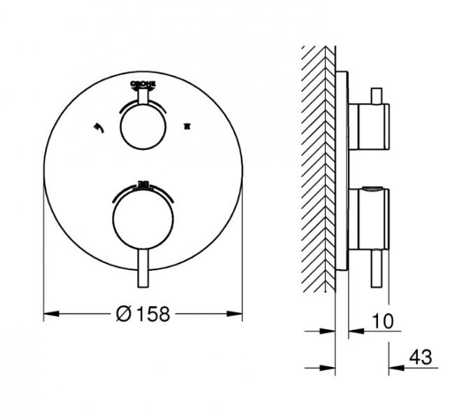 Grohe Atrio Rainshower 310 komplet brusesystem til indbygning m/SmartActive h&aring;ndbrus - B&oslash;rstet Hard Graphite