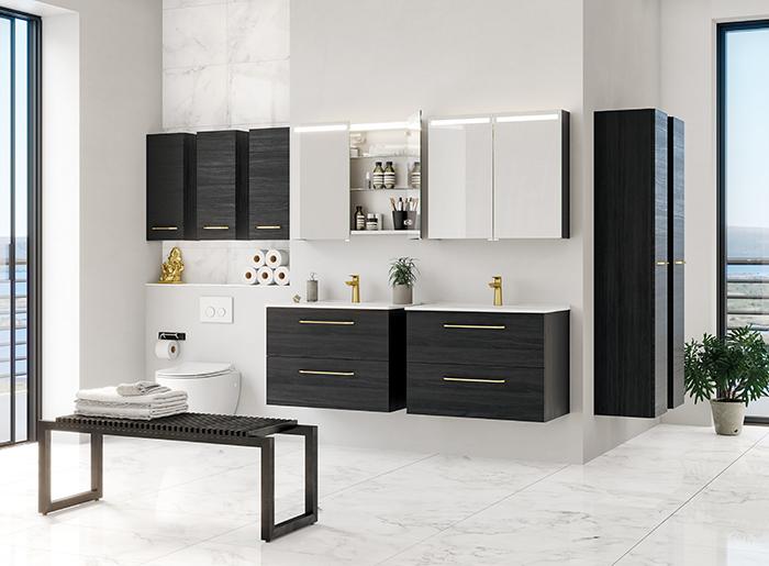 Dansani Mido+ 80 m&oslash;bels&aelig;t m/Amber m&oslash;belvask - Sort struktur