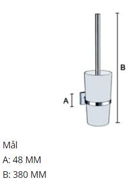 Smedbo House toiletb&oslash;rste t/v&aelig;g - Mat sort/porcel&aelig;n