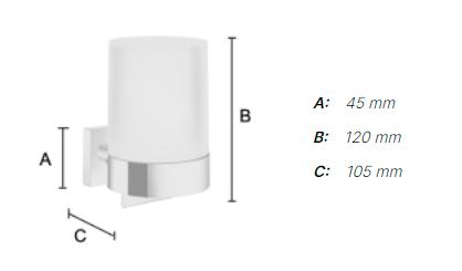 Smedbo House s&aelig;bedispenser krom/mat glas