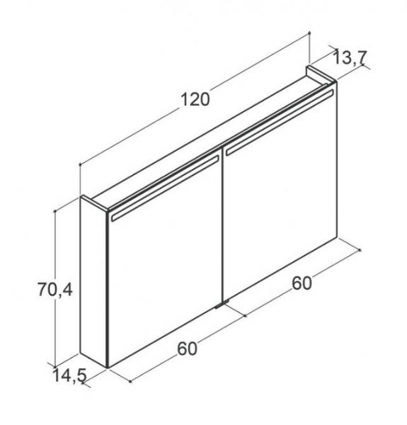 Dansani Mido+ Top spejlskab 120 - Varm eg