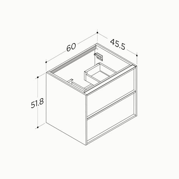 Str&oslash;mberg Nordic Handcrafted 60 underskab m/skuffer - Smoked oak
