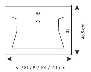 Cass&oslash;e 61 m&oslash;belvask - 1 hanehul