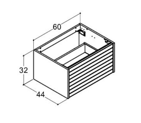 Dansani Luna Classic 60 sideskab m/skuffe og lameller - Eg noir