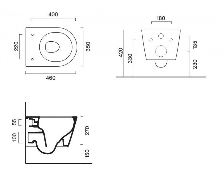 Catalano Zero 46 ultra kompakt toiletpakke inkl. s&aelig;de m/softclose, cisterne og betjening i hvid