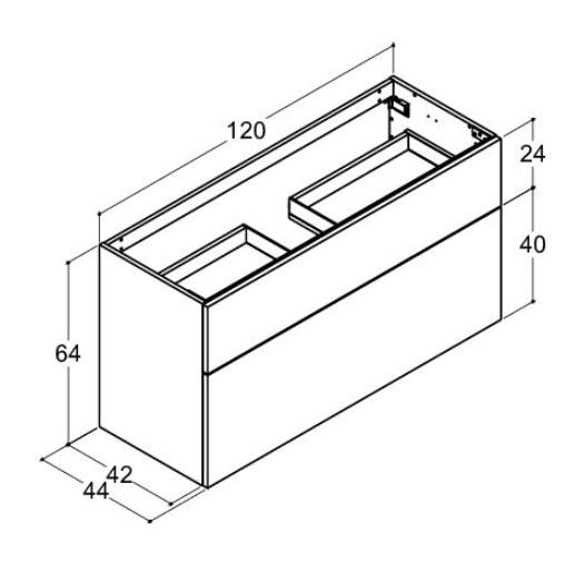 Dansani Luna Urban 120 m&oslash;bels&aelig;t m/Minore vask og skuffer - H&oslash;j - Brun eg