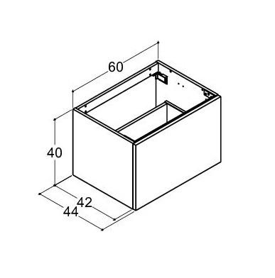Dansani Luna sideskab 60x40 m/skuffe - Hvid mat