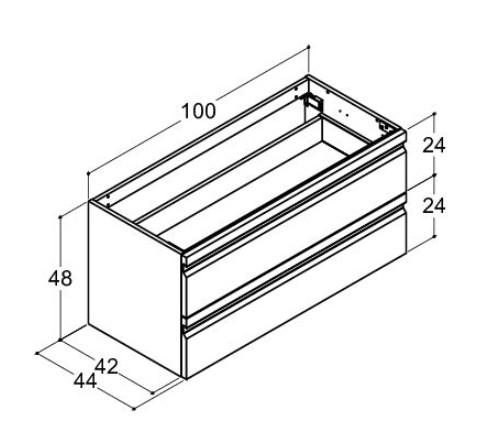 Dansani Luna Urban 100 sideskab m/skuffer og integrerede greb - Valgfri farve