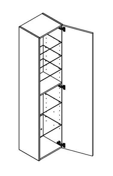 Dansani Luna Urban h&oslash;jskab 40 - Venstreh&aelig;ngslet - Sort eg