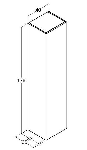 Dansani Luna Urban h&oslash;jskab 40 - Venstreh&aelig;ngslet - Sort eg