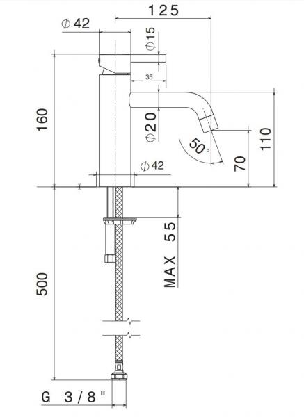 Cass&oslash;e Noba W4 h&aring;ndvaskarmatur - Mat bronze