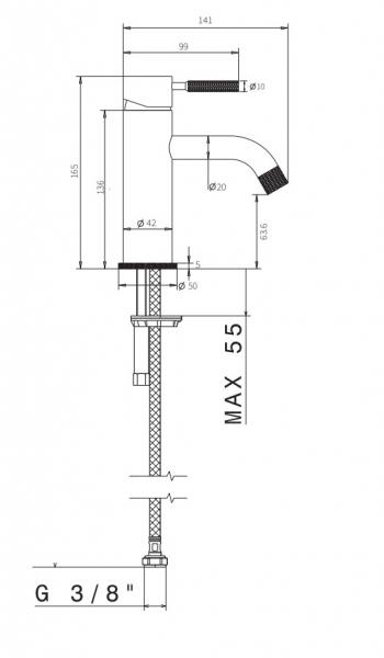 Cass&oslash;e Noba W6 h&aring;ndvaskarmatur - B&oslash;rstet rustfrit st&aring;l