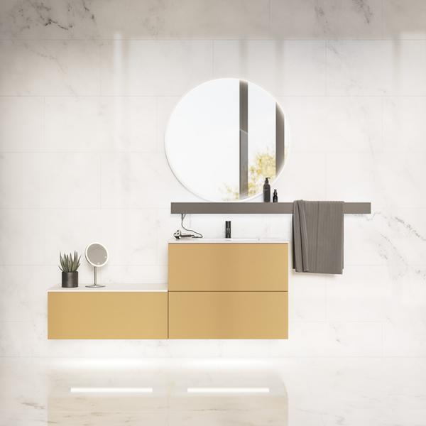 Dansani Illumi hylde 80 cm m/elstik, USB stik, tr&aring;dl&oslash;s lysstyring - Mat sort