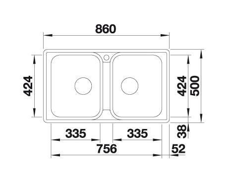 Blanco Lemis 8-IF UX k&oslash;kkenvask - Rustfrit st&aring;l