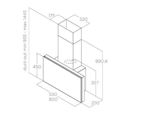 Eico Plat BL/F/80 emh&aelig;tte til v&aelig;gmontering  - Sort