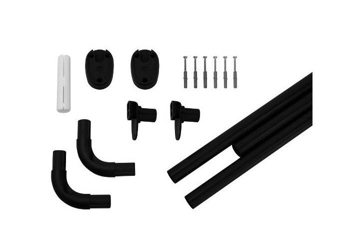 Ridder universal badeforh&aelig;ngsstang - 90 x 90 cm - Mat sort