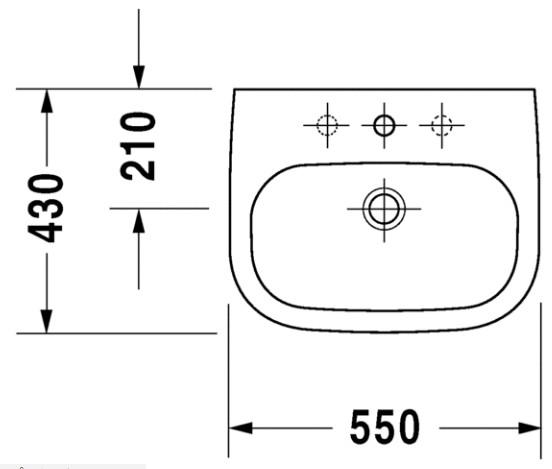 Duravit D-Code 55 h&aring;ndvask t/v&aelig;g