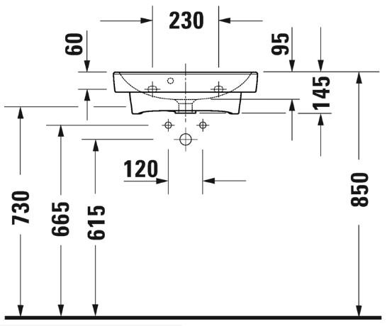 Duravit No.1 50 h&aring;ndvask t/v&aelig;g eller m&oslash;bel