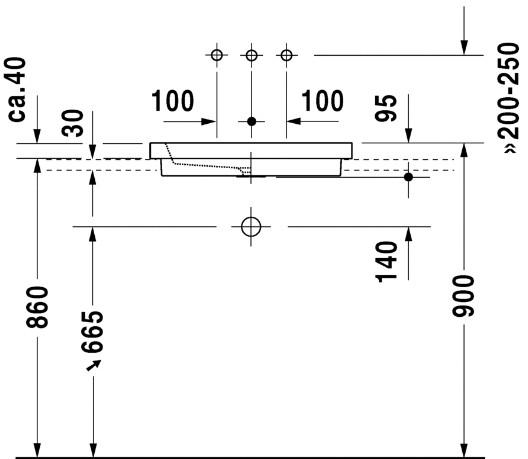 Duravit 2nd floor 58 h&aring;ndvask t/nedf&aelig;ldning - Uden hanehul