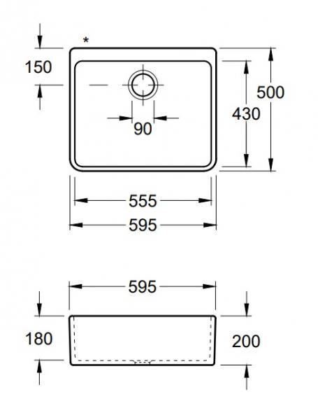 V&B Farmhouse 60 keramisk k&oslash;kkenvask - C+