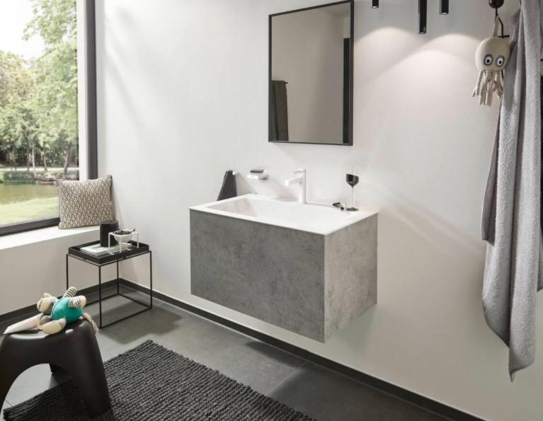 Hansgrohe Finoris 110 h&aring;ndvaskarmatur m/push-open og CoolStart - Mat hvid