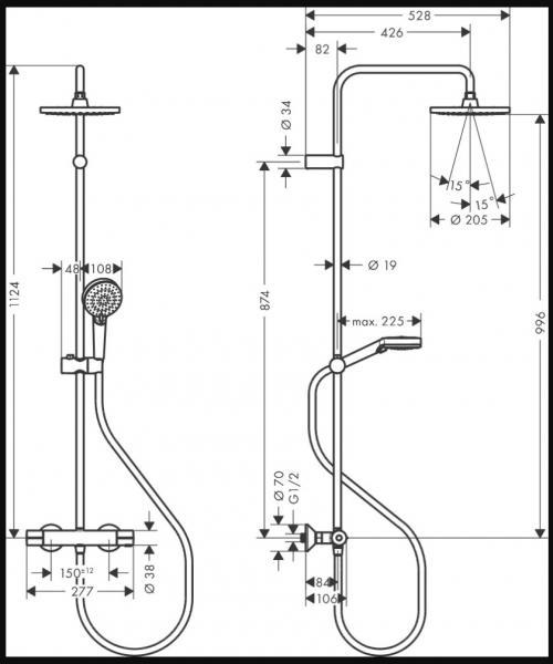 hansgrohe Vernis Blend komplet pakke til badev&aelig;relse - Mat sort
