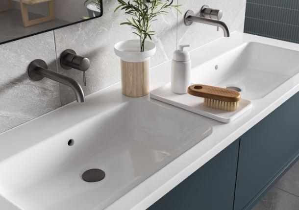 Damixa Osier armatur til indbygning i v&aelig;g - B&oslash;rstet grafitgr&aring;