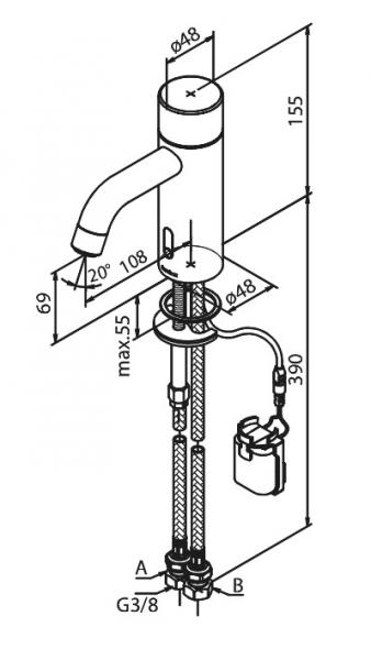 Damixa Silhouet Touchless h&aring;ndvaskarmatur - Matsort